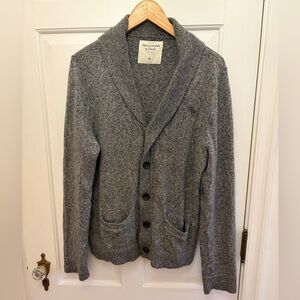Abercrombie & Fitch XL grey shawl collar moose cardigan in cozy soft knit